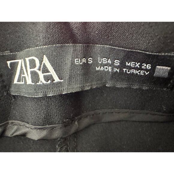 ZARA High-Waisted Black Small Trousers Fit Polyester Viscose Blend Tailored - Picture 3 of 13